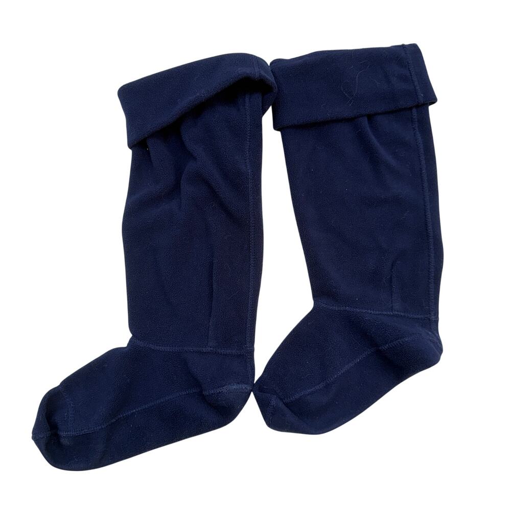 Hunter Navy Blue Fleece Boot Socks Large 8-10 - Picture 2 of 6